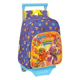 School Rucksack with Wheels SuperThings Guardians of Kazoom Purple Yellow (27 x 33 x 10 cm) by SuperThings, Children's Backpa...