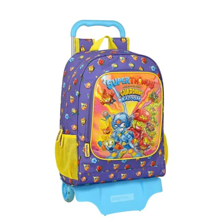 School Rucksack with Wheels SuperThings Guardians of Kazoom Purple Yellow (32 x 42 x 14 cm) by SuperThings, Children's Backpa...