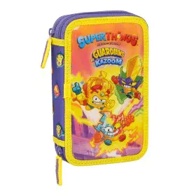 Double Pencil Case SuperThings Guardians of Kazoom Yellow Purple (28 Pieces) by SuperThings, Pencil cases - Ref: S4306435, Pr...