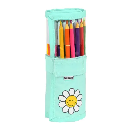 School Case with Accessories Smiley Summer fun Roll-up Turquoise (27 Pieces) by Smiley, Pencil cases - Ref: S4306481, Price: ...