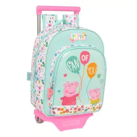 Mochila Escolar com Rodas Peppa Pig Cosy corner Azul 26 x 11 x 67 cm de Peppa Pig, Mochilas infantis - Ref: S4306489, Preço: ...