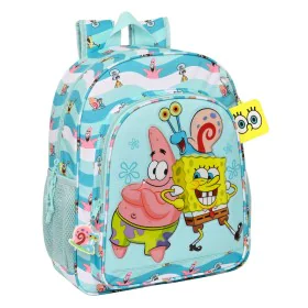 Cartable Spongebob Stay positive Bleu Blanc (32 x 38 x 12 cm) de Spongebob, Sacs à dos enfant - Réf : S4306513, Prix : 16,92 ...