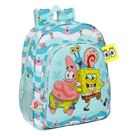 Mochila Escolar Spongebob Stay positive Azul Branco (32 x 38 x 12 cm) de Spongebob, Mochilas infantis - Ref: S4306513, Preço:...