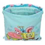 Backpack with Strings Spongebob Stay positive Blue White (26 x 34 x 1 cm) by Spongebob, School Bags - Ref: S4306516, Price: 7...