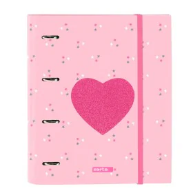 Ring binder Safta CorazÓn A4 Pink (27 x 32 x 3.5 cm) by Safta, Filing cabinets - Ref: S4306843, Price: 7,39 €, Discount: %