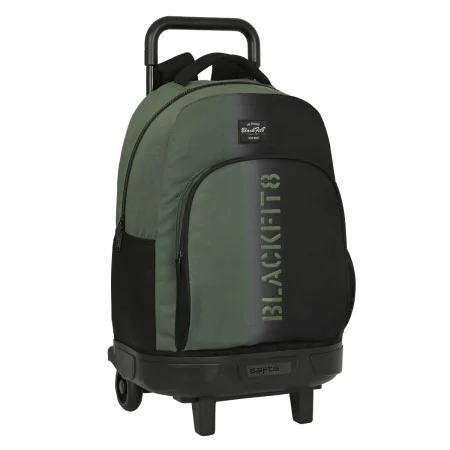 Mochila Escolar con Ruedas BlackFit8 Gradient Negro Verde militar (33 x 45 x 22 cm) de BlackFit8, Mochilas infantiles - Ref: ...