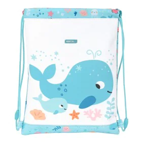 Backpack with Strings Safta Ballenita White Light Blue (26 x 34 x 1 cm) by Safta, School Bags - Ref: S4307004, Price: 7,70 €,...