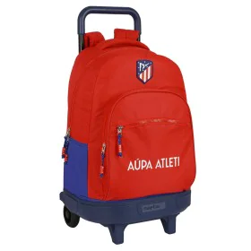 Mochila Escolar com Rodas Atlético Madrid Vermelho Azul Marinho (33 x 45 x 22 cm) de Atlético Madrid, Mochilas infantis - Ref...