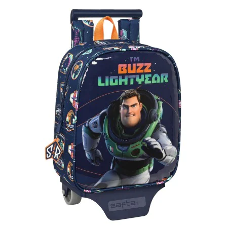 School Rucksack with Wheels Buzz Lightyear Navy Blue (22 x 27 x 10 cm) by Buzz Lightyear, Children's Backpacks - Ref: S430724...