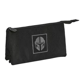 Portatodo Triple The Mandalorian Negro (22 x 12 x 3 cm) de The Mandalorian, Estuches - Ref: S4307267, Precio: 10,10 €, Descue...