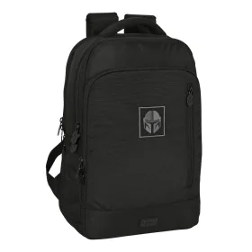 Mochila para Portátil y Tablet con Salida USB The Mandalorian Negro de The Mandalorian, Bolsas y fundas para portátiles y net...