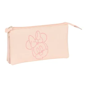 Triple Carry-all Minnie Mouse Baby Pink (22 x 12 x 3 cm) by Minnie Mouse, Pencil cases - Ref: S4307279, Price: 7,16 €, Discou...