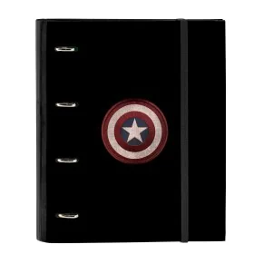 Ring binder Capitán América Black (27 x 32 x 3.5 cm) by Capitán América, Filing cabinets - Ref: S4307329, Price: 11,91 €, Dis...