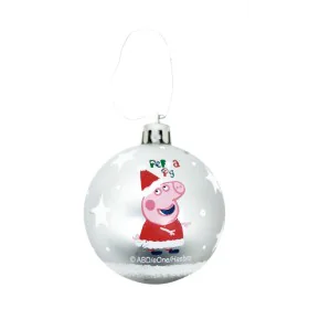 Bola de Navidad Peppa Pig Cosy corner Plateado 6 Unidades Plástico (Ø 8 cm) de Peppa Pig, Navidad - Ref: S4307355, Precio: 8,...