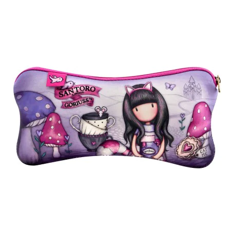 Trousse d'écolier Gorjuss Cheshire cat Violet (22 x 11.3 x 1 cm) de Gorjuss, Trousses - Réf : S4307451, Prix : 6,52 €, Remise...