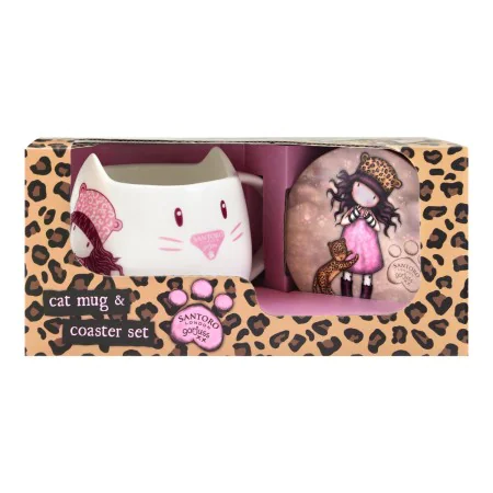 Chávena com Prato Gorjuss Purrrrrfect love Cerâmica Base para Copos Kop de Gorjuss, Canecas - Ref: S4307460, Preço: 10,13 €, ...