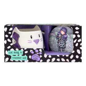 Taza con Plato Gorjuss Smitten kitten Blanco Negro Cerámica Posavasos Taza de Gorjuss, Tazas - Ref: S4307482, Precio: 10,13 €...