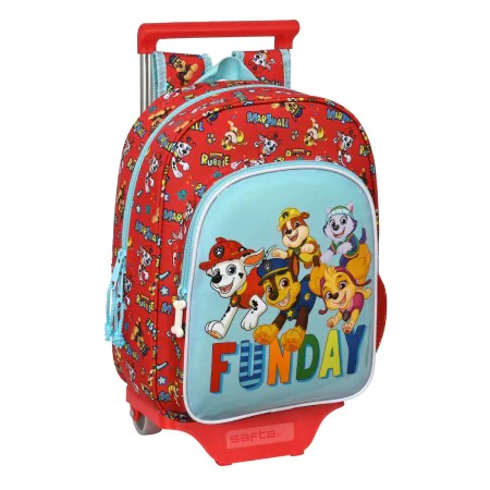 School Rucksack with Wheels The Paw Patrol Funday Blue Red 26 x 34 x 11 cm by The Paw Patrol, Children's Backpacks - Ref: S43...