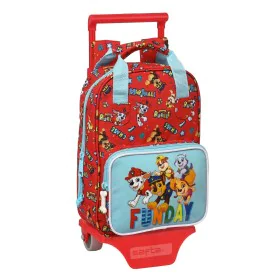 School Rucksack with Wheels The Paw Patrol Funday Red Light Blue (20 x 28 x 8 cm) by The Paw Patrol, Children's Backpacks - R...