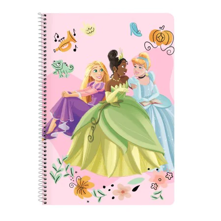 Caderno Disney Princess Magical Bege Cor de Rosa A4 80 Folhas de Disney Princess, Livros de exercícios - Ref: S4307658, Preço...