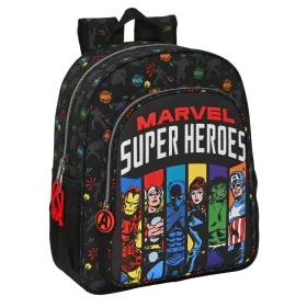 School Bag The Avengers Super heroes Black (32 x 38 x 12 cm) by The Avengers, Children's Backpacks - Ref: S4307848, Price: 18...