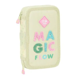 School Case with Accessories Glow Lab Magic flow Beige 12.5 x 19.5 x 4 cm (28 Pieces) by Glow Lab, Pencil cases - Ref: S43079...