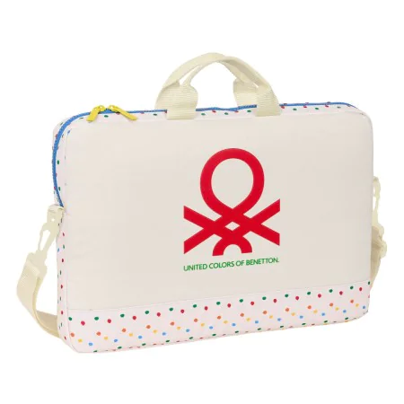 Mala para Portátil Benetton Topitos Branco (40 x 27 x 4 cm) de Benetton, Bolsas e capas para computadores portáteis e netbook...