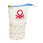 Astuccio per la Scuola con Accessori Benetton Topitos Bianco (8 x 19 x 6 cm) (32 Pezzi) di Benetton, Porta penne - Rif: S4308...