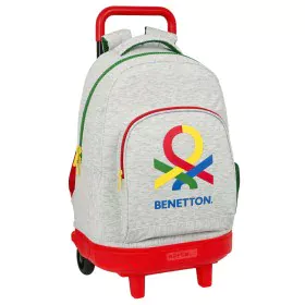 Mochila Escolar com Rodas Benetton Pop Cinzento (33 x 45 x 22 cm) de Benetton, Mochilas infantis - Ref: S4308061, Preço: 35,7...