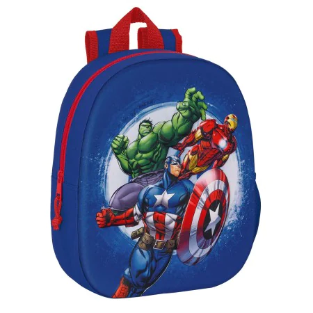 School Bag The Avengers 3D 27 x 33 x 10 cm Navy Blue by The Avengers, Children's Backpacks - Ref: S4308492, Price: 6,22 €, Di...