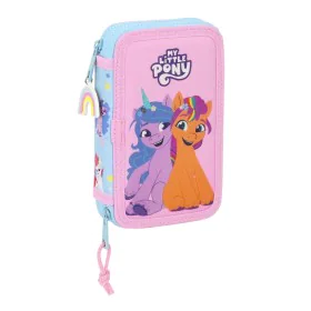 Astuccio Doppio My Little Pony Wild & free Azzurro Rosa 12.5 x 19.5 x 4 cm (28 Pezzi) di My Little Pony, Porta penne - Rif: S...