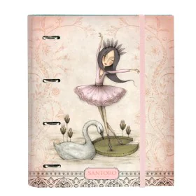 Ring binder Santoro Swan lake Grey Pink 27 x 32 x 3.5 cm by Santoro, Filing cabinets - Ref: S4308745, Price: 8,63 €, Discount: %