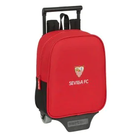 School Rucksack with Wheels Sevilla Fútbol Club Black Red 22 x 27 x 10 cm by Sevilla Fútbol Club, Children's Backpacks - Ref:...