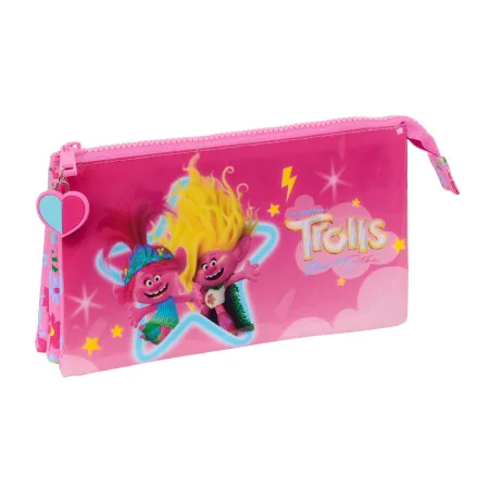 Triple Carry-all Trolls Pink 22 x 12 x 3 cm by Trolls, Pencil cases - Ref: S4309102, Price: 7,95 €, Discount: %