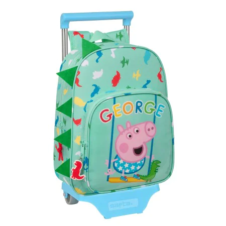 School Rucksack with Wheels Peppa Pig George Mint 26 x 34 x 11 cm by Peppa Pig, Children's Backpacks - Ref: S4309304, Price: ...