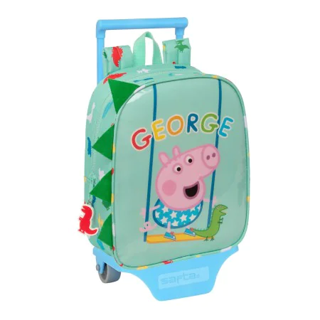 Mochila Escolar com Rodas Peppa Pig Verde 22 x 27 x 10 cm de Peppa Pig, Mochilas infantis - Ref: S4309310, Preço: 16,38 €, De...