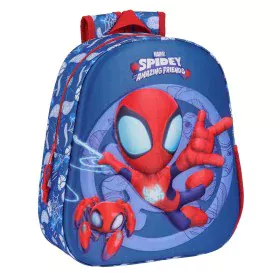 Cartable 3D Spider-Man Rouge Blue marine 27 x 33 x 10 cm de Spider-Man, Sacs à dos enfant - Réf : S4309347, Prix : 10,47 €, R...