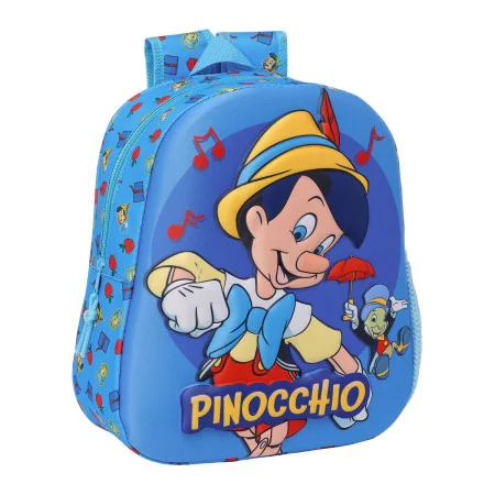 Zaino per Bambini 3D Clásicos Disney Pinochio Azzurro 27 x 33 x 10 cm di Clásicos Disney, Zainetti per bambini - Rif: S430935...