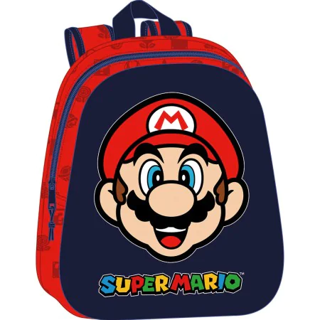 3D Child bag Super Mario Red Navy Blue 27 x 33 x 10 cm by Super Mario, Children's Backpacks - Ref: S4309367, Price: 10,47 €, ...