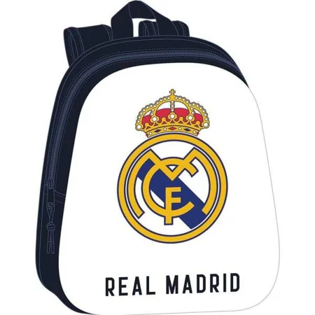 School Bag Real Madrid C.F. White Navy Blue 27 x 33 x 10 cm by Real Madrid C.F., Children's Backpacks - Ref: S4309370, Price:...