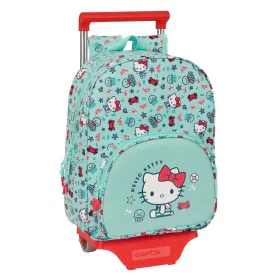 School Rucksack with Wheels Hello Kitty Sea lovers Turquoise 26 x 34 x 11 cm by Hello Kitty, Children's Backpacks - Ref: S430...