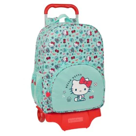 Cartable à roulettes Hello Kitty Sea lovers Turquoise 33 x 42 x 14 cm de Hello Kitty, Sacs à dos enfant - Réf : S4309376, Pri...