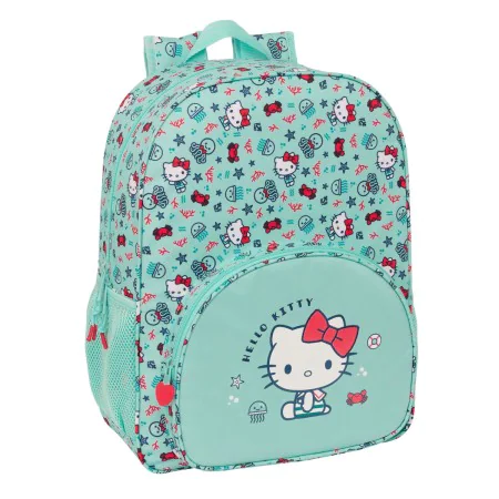 School Bag Hello Kitty Sea lovers Turquoise 33 x 42 x 14 cm by Hello Kitty, Children's Backpacks - Ref: S4309377, Price: 18,1...