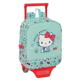 School Rucksack with Wheels Hello Kitty Sea lovers Turquoise 22 x 27 x 10 cm by Hello Kitty, Children's Backpacks - Ref: S430...