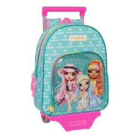 School Rucksack with Wheels Rainbow High Paradise Turquoise 28 x 34 x 10 cm by Rainbow High, Children's Backpacks - Ref: S430...