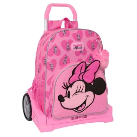 School Rucksack with Wheels Minnie Mouse Loving Pink 33 x 42 x 14 cm by Minnie Mouse, Children's Backpacks - Ref: S4309537, P...