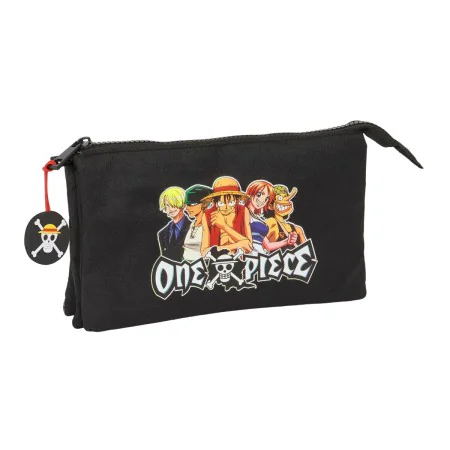 Trousse Fourre-Tout Triple One Piece Noir 22 x 12 x 3 cm de One Piece, Trousses - Réf : S4309740, Prix : 7,95 €, Remise : %