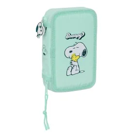 Double Pencil Case Snoopy Groovy Aquamarine 12.5 x 19.5 x 4 cm 28 Pieces by Snoopy, Pencil cases - Ref: S4309852, Price: 10,1...