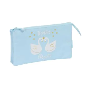 Triple Carry-all Glow Lab Cisnes Light Blue 22 x 12 x 3 cm by Glow Lab, Pencil cases - Ref: S4309897, Price: 6,46 €, Discount: %