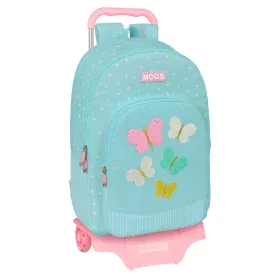 Schulrucksack mit Rädern Moos Butterflies Blau 30 x 46 x 14 cm von Moos, Kinderrucksäcke - Ref: S4309908, Preis: 20,22 €, Rab...